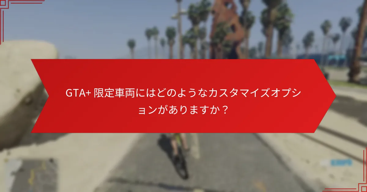 GTA+ 限定車両にはどのようなカスタマイズオプションがありますか？