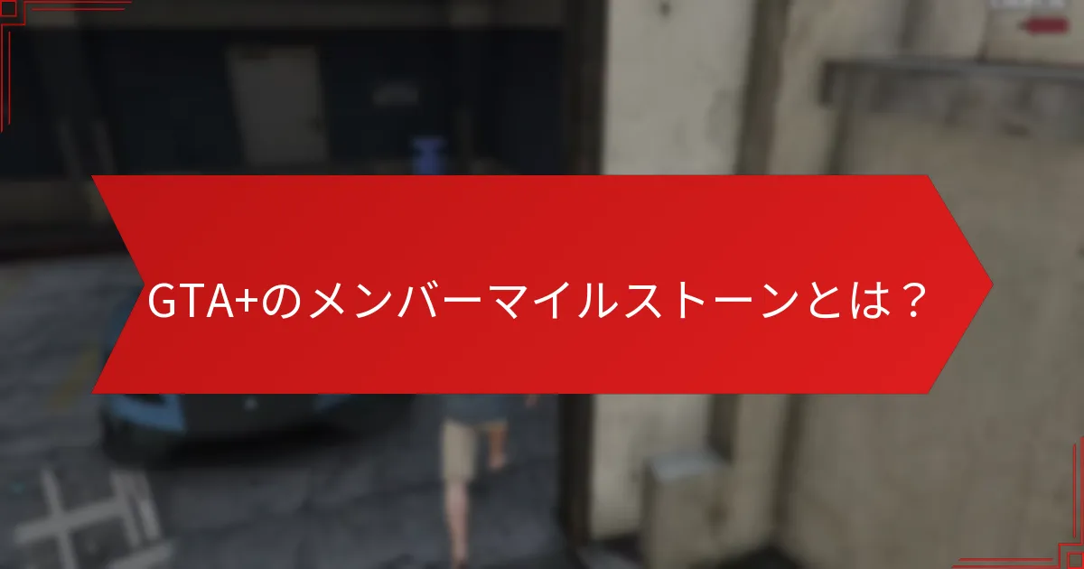 GTA+のメンバーマイルストーンとは？